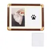Porta-Retrato Memorial de Patinha de Animal de Estimação 7/8/10 Polegadas Papel Cartão com 2 Grades Almofada de Patinha Sem Tinta Lavável Coleção de Patinhas de Gato Porta-Retrato
