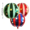 Nuevos Globos Redondos de Papel de Aluminio 4D Rayados con Estrellas de 22 pulgadas Decoración para Fiestas, Escuelas, Centros Comerciales, Celebraciones de Baile