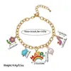 Pulseira DIY de aço inoxidável transfronteiriça joias de pérola dopamina nicho alto senso joias com pingente de óleo atacado