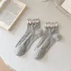 Calcetines de Fibra de Bambú para Mujer, Estilo Delgado de Primavera y Verano, Calcetines Cortos con Volantes, Calcetines Versátiles al por Mayor para Niñas Lolita Lindas