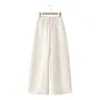 Pantalones de chándal rectos de cintura elástica de terciopelo para mujer, estilo europeo y americano, otoño 2024, nuevo 6571