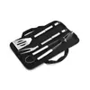 Stock Listo del Fabricante Set Portátil para Exteriores de Acero Inoxidable para Barbacoa para Uso en Casa Bolsa de Tela Oxford para Barbacoa Set Portátil de 3 Piezas