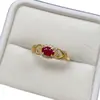 Anillo de Rubí Natural Transfronterizo Accesorios de Piedras Preciosas Nicho de Alta Gama Joyería de Plata 925 Venta Directa de Fábrica de Joyería 4*6