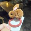 Anel fofo de bola de pelo de coelho coreano corda de cabelo infantil corda de amarrar de pelúcia de desenho animado elástico feminino clipe de cabelo acessórios de cabeça
