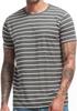 Camiseta de manga corta para hombre, estilo clásico de verano a rayas con cuello redondo, para uso diario, para Europa y Estados Unidos, 2025