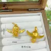 Tienda de oro con antiguo colgante de ángel de branquias de diamante arenoso dorado cadena de clavícula vintage versátil de moda para mujer