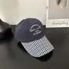 Gorra de Béisbol con Bordado de Letras Estilo Coreano, Bloques de Color de Nicho, Cuadros, Visera, Versátil para Mujer Primavera y Verano, Parte Superior Suave, Gorra de Pico, Moderna