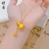 Collar con Colgante de Borla de Calabaza Atrae Fortuna Dorado Vietnamita Cepillado de Larga Duración Nuevo Estilo Chino Cadena para Suéter Venta al por Mayor