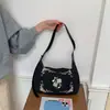 Bolsa de mano retro bordada con flores para mujer, nuevo estilo 2026, uso diario, gran capacidad, bolso de hombro, bolso cruzado