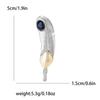 Broche de pluma elegante estilo coreano temperamento versátil pin para abrigo de traje joyería de moda simple para hombres y mujeres
