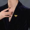 Broche de abeja con circonitas, estilo coreano, elegante, creativo, esmaltado, color, accesorio sencillo y distintivo.