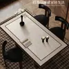 Mantel de Mesa de Cuero de Lujo Retro Estilo Francés, Resistente a Manchas y Fácil de Limpiar, Limpiable con Paño, No Lavable, Mantel de Mesa Comedor Cortable