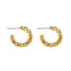 Diseño de Nicho Europeo y Americano Metal Torcido Onda Arete Pequeño de Oreja de Alta Gama Combinable Pin de Plata Aretes Viento Frío para Mujer