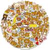 Pacote com 50 Adesivos Rilakkuma Graffiti, Adesivos de Urso Relaxante de Anime para Mala, Laptop e Agenda