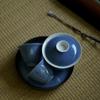 Taza de té de cerámica pintada a mano con espacio en blanco para caligrafía, adecuada para todas las estaciones, taza individual para uso doméstico