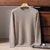 Novedad Otoño 2026 Suéter 100% Cachemira Pura para Hombre Cuello Redondo Casual de Negocios Color Sólido Estilo Minimalista