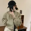 Chaqueta casual de otoño para mujer, versátil, adelgazante, corte holgado, estilo corto, chaqueta de béisbol, simple y elegante