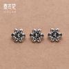 Acessórios de prata Atacado S925 Yintai Folha de Prata Flor Seis-pétala Flor Double-breasted DIY Jóias Artesanais Acessórios T0248