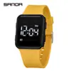 Reloj impermeable Sanda, moderno y simple, esfera grande, pantalla única, reloj electrónico luminoso, reloj deportivo para estudiantes para la temporada de regreso a clases