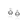 ED214 aretes clásicos de circón perla gris simples generosos aretes de temperamento de lujo ligero botella de perfume titanio acero