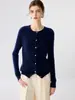 Suéter de cachemira para bebé de punto trenzado con cuello redondo para mujer, cárdigan vintage, chaqueta de punto con botones, suéter cálido de manga larga para otoño e invierno
