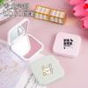 Espejo pequeño con tapa abatible, espejo de maquillaje plegable simple de doble cara, espejo de escritorio para niñas, espejo de bolsillo fresco y portátil