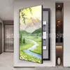 Pintura Decorativa Grande da Bacia do Tesouro Dourado para Caixa de Medidor Elétrico, Mural Moderno de Entrada, Pintura de Paisagem para Hall de Restaurante