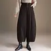 Calça pantalona larga e curva da moda, nova calça cropped de cintura alta slim fit para outono e inverno de 2026, calça casual elegante para o trabalho