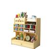 Caja de Almacenamiento Estilo Nórdico de Madera Caja Organizadora de Marcadores de Escritorio Caja Plegable de Oficina con Múltiples Compartimentos de Madera