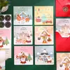 Tarjeta de felicitación fresca de Navidad estilo T, Tarjeta de mensaje de regalo de bendición navideña, Tarjeta en blanco hecha a mano para DIY de agradecimiento