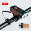 Luz Frontal para Bicicleta de Montaña Transfronteriza con Carga USB y Bocina, Luz Frontal con Indicador de Potencia, Equipo de Linterna para Ciclismo