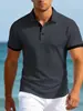Nova Camisa Polo de Tricô Jacquard com Gola, Estilo Europeu e Americano, Moda Simples para Sair, Roupa Masculina