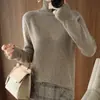 Venta al por mayor transfronteriza de suéteres de punto de cuello alto nuevos para otoño e invierno para mujer, tops de punto con cuello alto, cuello alto grueso y versátil para apilar