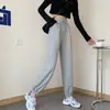 Calça esportiva cinza de comércio exterior feminina 2023 nova primavera e verão calça preta casual de verão atacado geração