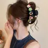 Grampo de Cabelo Grande Ondulado Minimalista Estilo Francês Color-Blocking para Mulheres, Presilha Tubarão de Alta Qualidade, Novo Modelo 2025, Acessório de Cabelo para a Parte de Trás da Cabeça