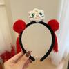 Diadema roja de Año Nuevo para el Año Nuevo con nuevo estilo de serpiente, bonita diadema de felpa de estilo chino para el Festival de Primavera, accesorios para el cabello para mujeres.