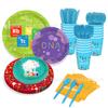 MM194 Científico ADN Fiesta Experimental Fiesta Navideña Pancarta Set de 4 Piezas para 8 Personas Bandeja de Papel Servilleta Vasos de Papel