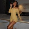 Vestido bodycon largo de malla transparente sin tirantes con manga larga, estilo elegante y sexy, nuevo para Primavera y Otoño 2025, para mujer