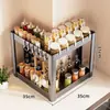 Novo Porta-Temperos de Canto para Cozinha, Multifuncional 90 Graus para Cantos de Bancada, Organizador Triangular de Canto de Parede