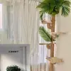 Renovação de tubo de drenagem de varanda estrutura de escalada para gatos DIY pilar caseiro nas alturas acessórios plataforma de salto de madeira maciça árvore de gato villa poliéster