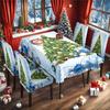 2025 Transfronterizo Nuevo Mantel Navideño Impermeable con Estampado Digital Cubierta de Mesa Set de Mantel Navideño Cubierta de Silla