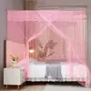 Mosquitero grueso de estilo antiguo para el hogar, cama doble de 1.5 pisos, red de hilo con puerta, cifrado, 0.9 metros, 1.8m, cuerda de fijación al suelo