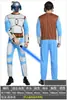 Fantasia de Halloween Adulto Star Wars Fantasia de Samurai Branco Roupão Preto Anime Sabre de Luz Fantasia de Filme Americano Masculino