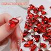 Ano Novo Grande Vermelho Nail Art Jóias Cristal Pontiagudo Vidro Especial-formato Diamante Coração Torto Amor Unha Diamante Jóias Atacado