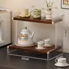 Prateleira de Armazenamento para Mesa de Escritório Armazenamento para Sala de Estar Doméstico Mesa de Centro de Mesa Prateleira de Balcão Multicamadas Prateleira para Mesa de Jantar da Cozinha Prateleira para Copos de Água