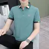 2026 Nueva Camisa Polo de Verano Versátil con Cuello y Mangas Cortas para Hombre con Bordado Moderna Ajustada de Media Manga para Hombre