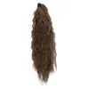 Peluca de Cola de Caballo para Mujer Mediana y Larga Rizada Maíz Caliente Cola de Caballo Alta Cabello Artificial Natural Rojo Ciber Trenza Correa Cola de Caballo Cola de Caballo Falsa