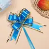 30 # Lazo de gasa de tinta con borde dorado de tamaño mediano, flor atada a mano, cinta para envolver regalos de flores de Navidad