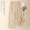 Pantalones cropped de pierna ancha para mujer Primavera y Verano Nuevos Pantalones casuales artísticos retro Bordados Sueltos Dape Algodón y Lino Ropa de Mujer