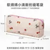Estojo de Lona Impresso de Grande Capacidade com Laço Estilo Coreano Japonês Fofo INS Estojo para Lápis de Estudante Bolsa de Papelaria para Escritório